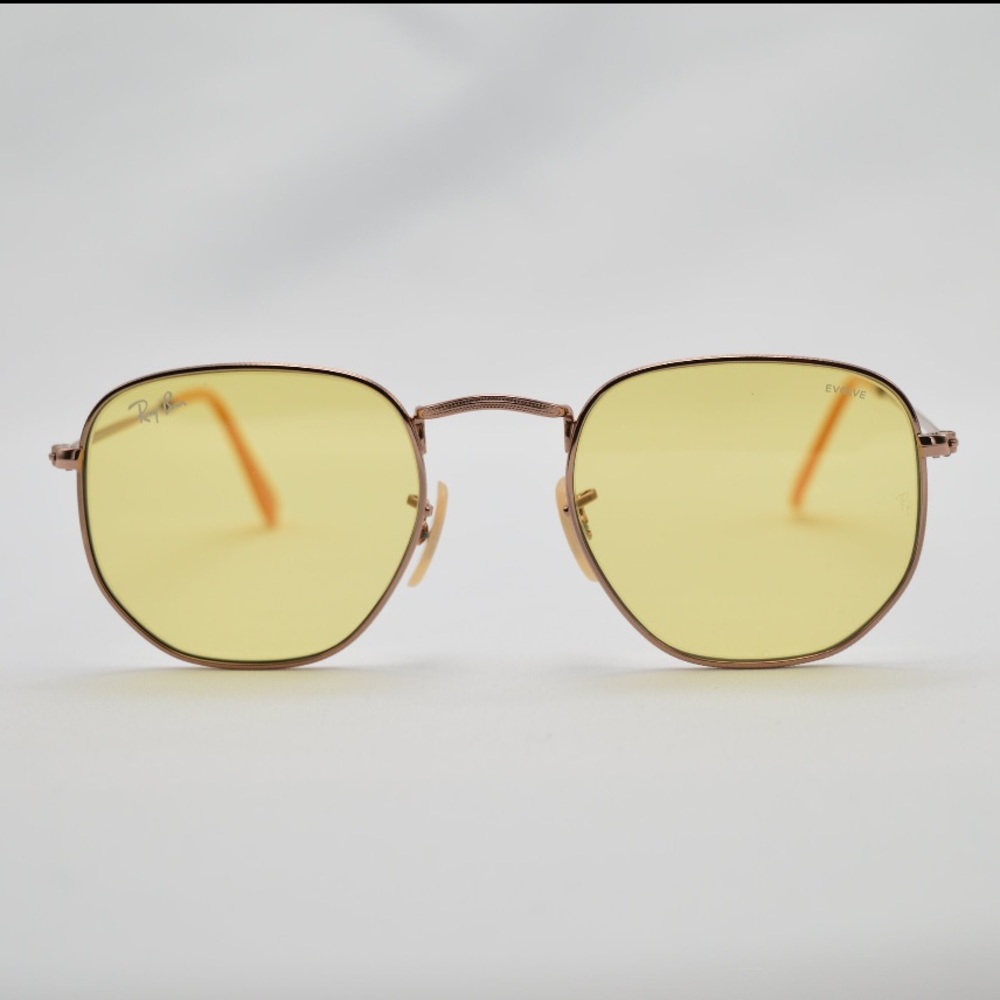 Ray-Ban Hexagonal Sunglasses in Yellow 54MM